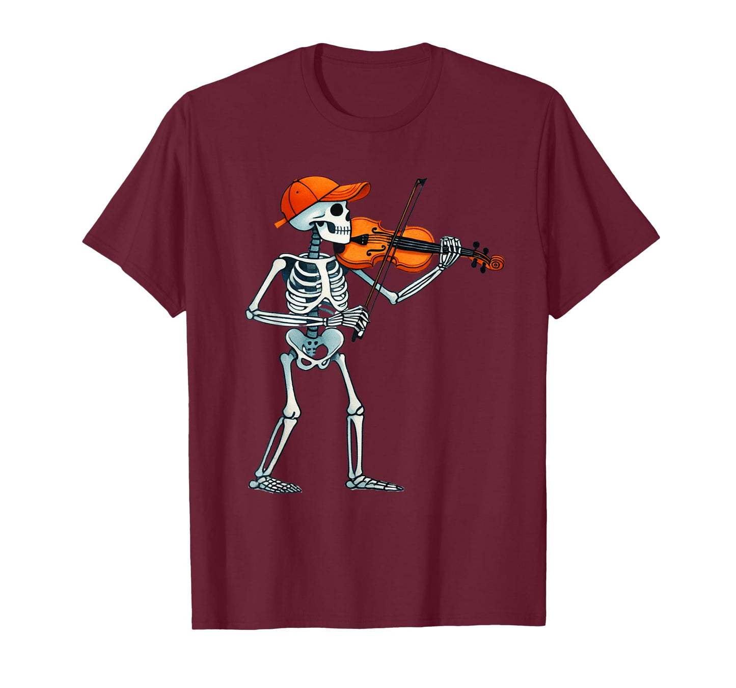 Skeleton Violinist Halloween Costume Violin Men Boys Kids T-Shirt