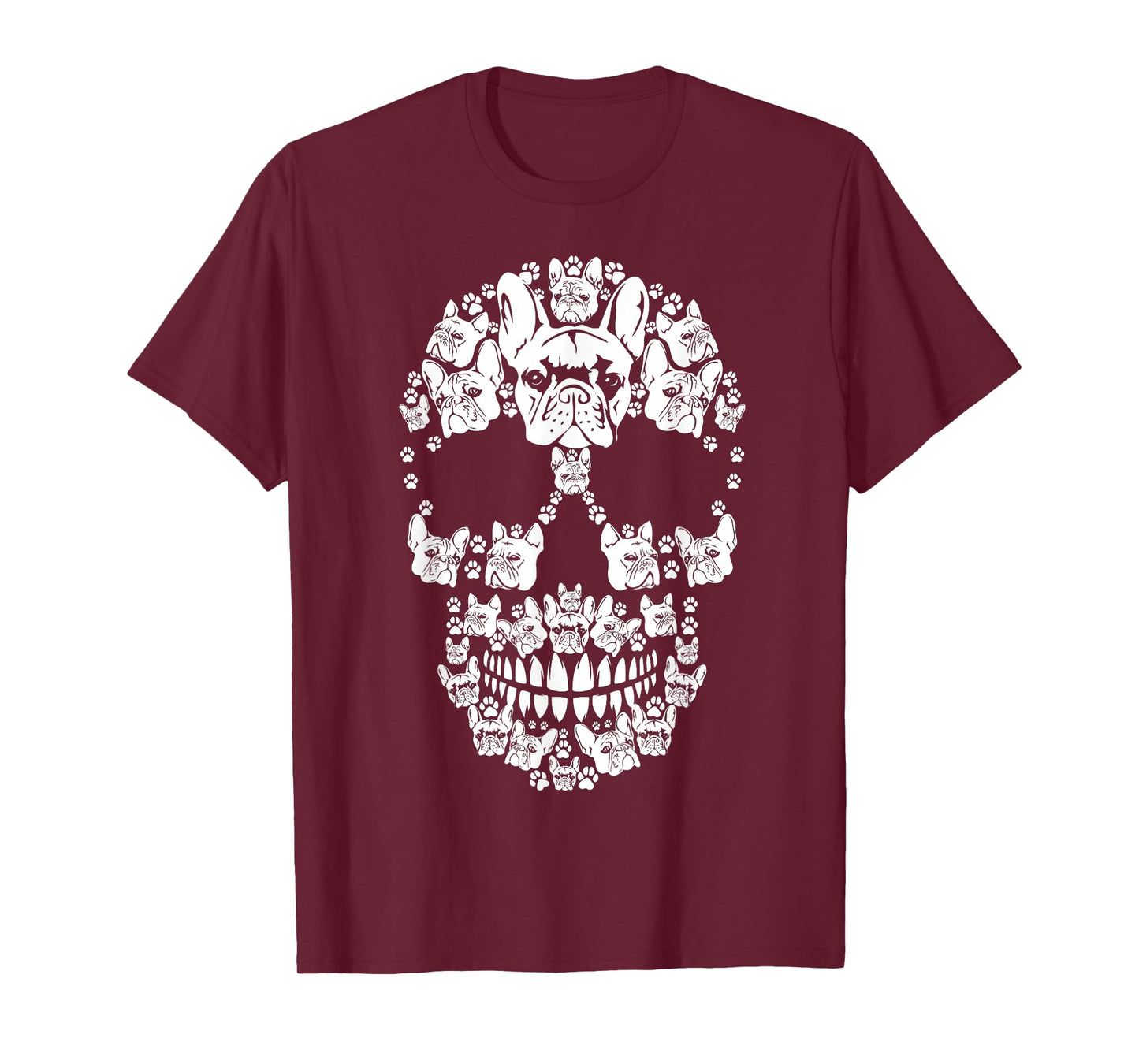 Skull French Bulldog Skeleton Halloween Costume Scary T-Shirt
