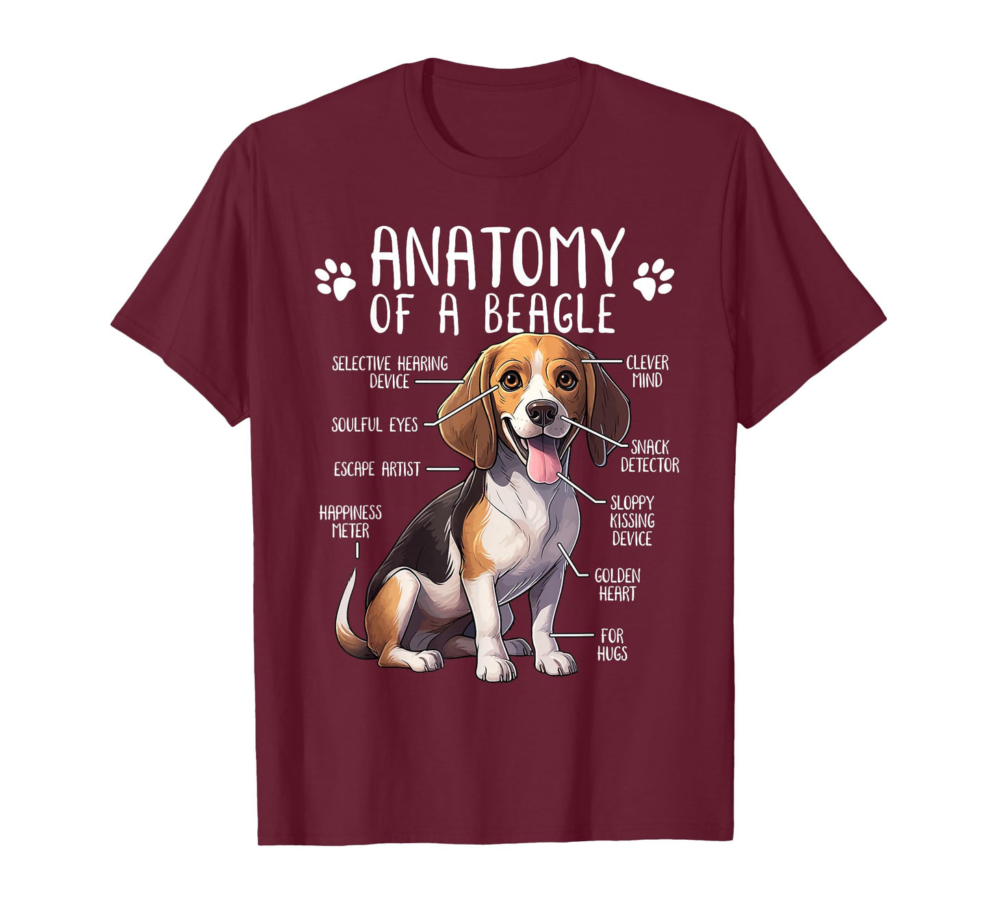 Funny Beagle Anatomy of A Beagle Dog Owner Cute Pet Lover T-Shirt