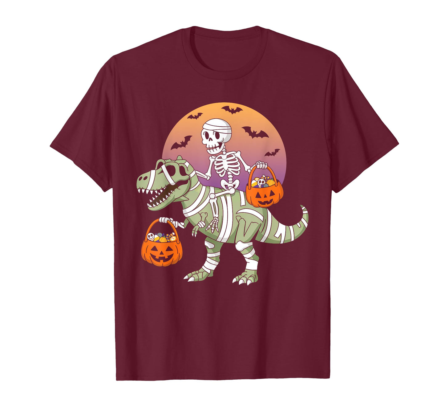 Funny Halloween Boys Kids Toddlers Dinosaur T-rex Skeleton T-Shirt