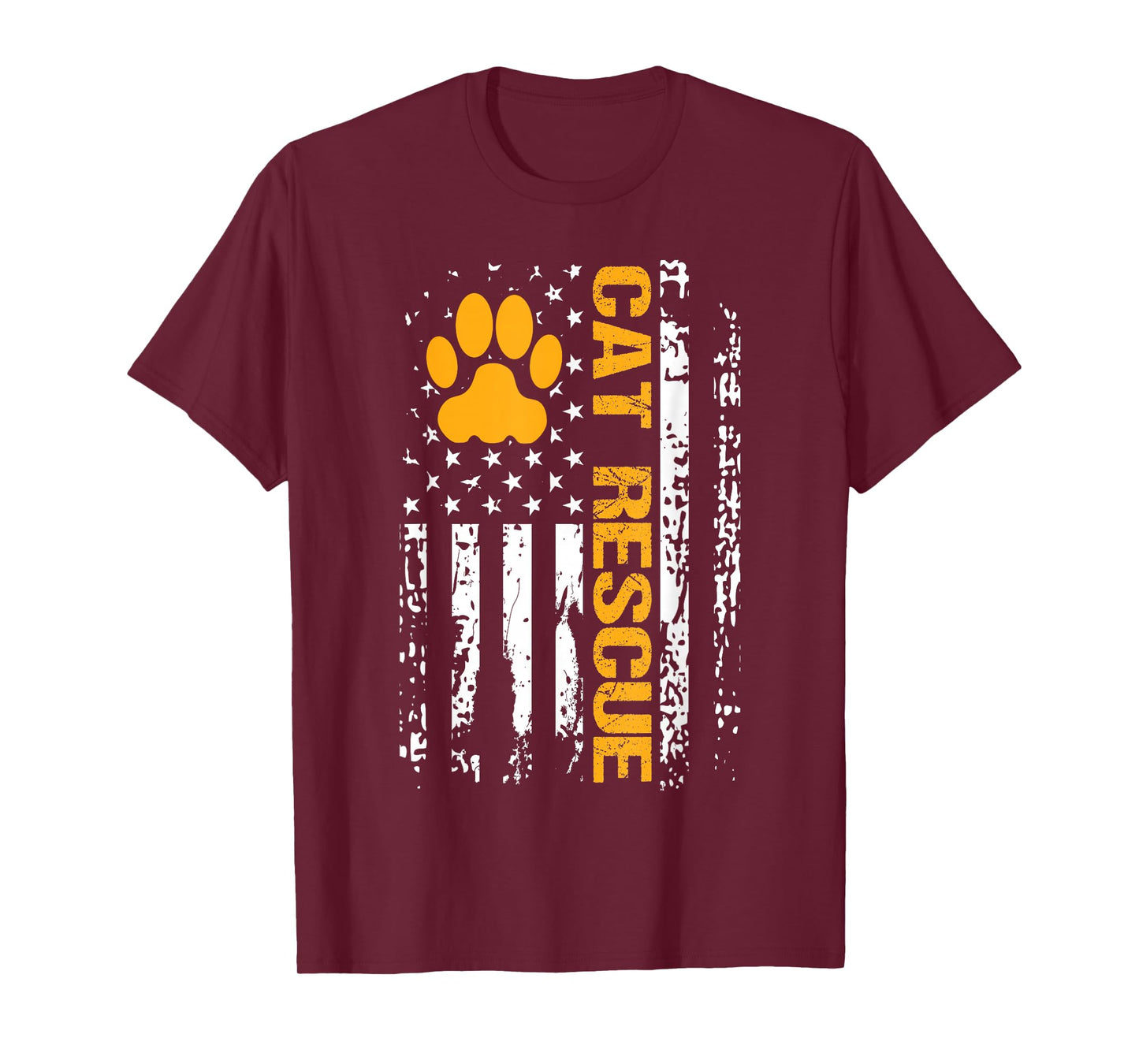 Cat Rescue Shirt American Flag Cat Shelter Cat Adoption Gift T-Shirt