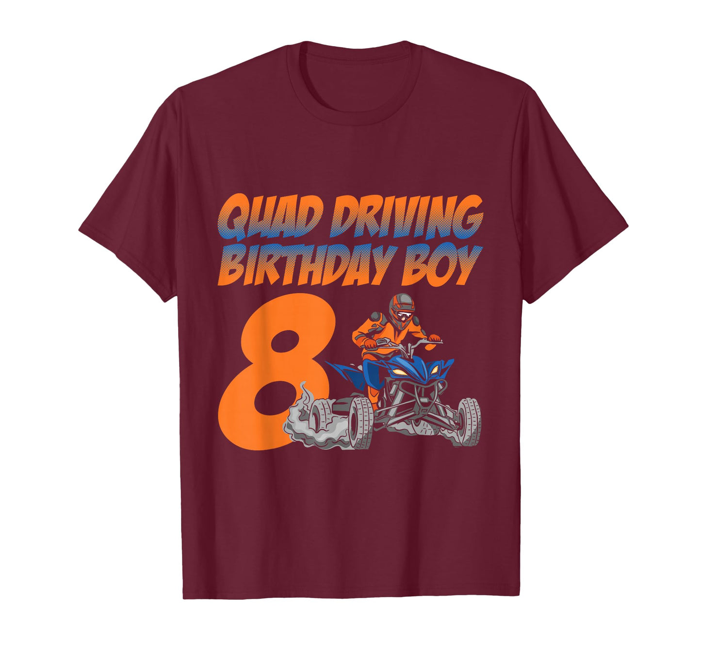 Quad Driving Birthday Boy 8 Quad Bike ATV Gear T-Shirt