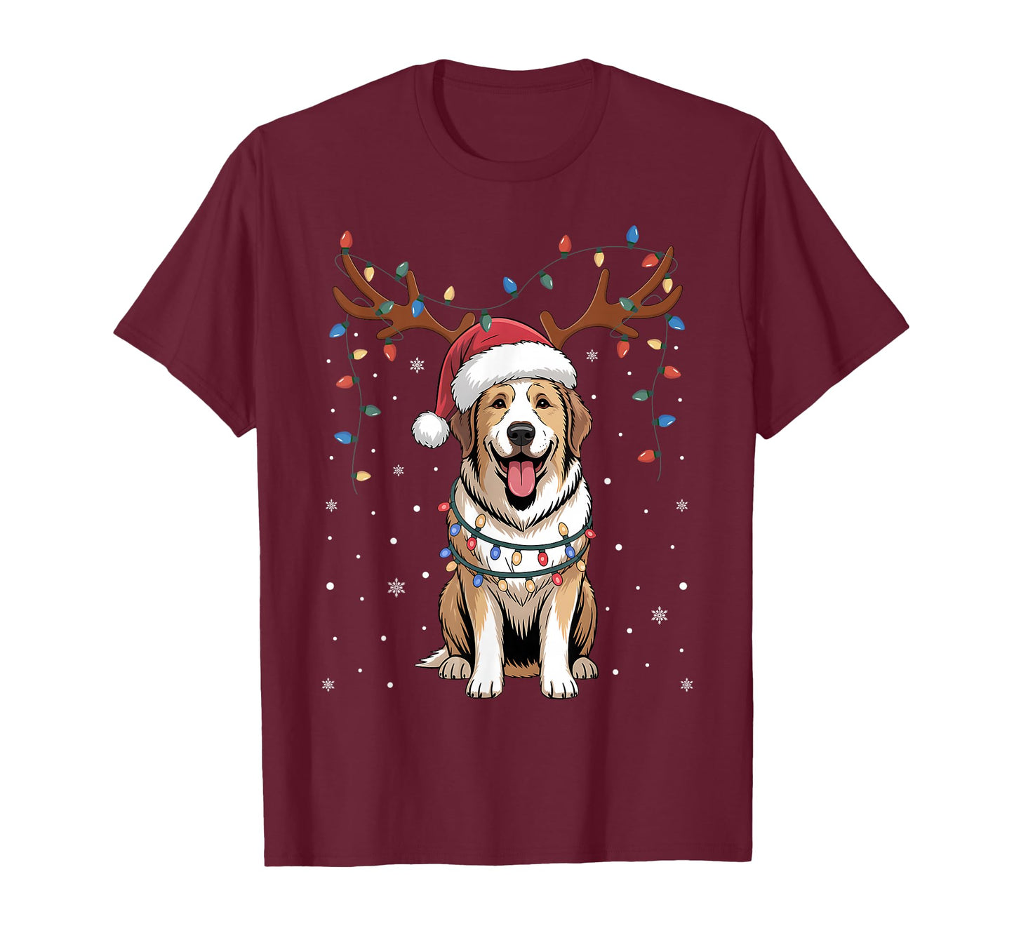 Christmas Great Pyrenees Dog Santa Reindeer Xmas Pet Dogs T-Shirt