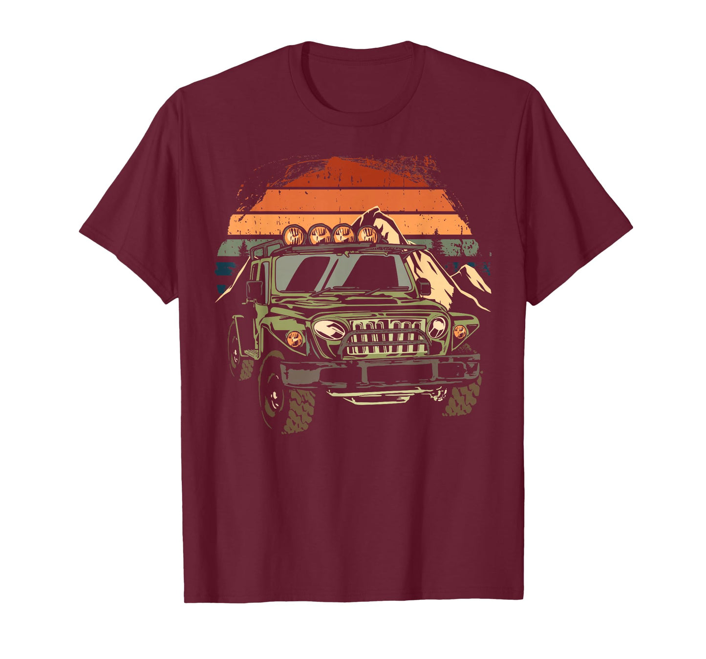 Off Road 4X4 Vintage Retro 70s Sunset Off Road T-Shirt