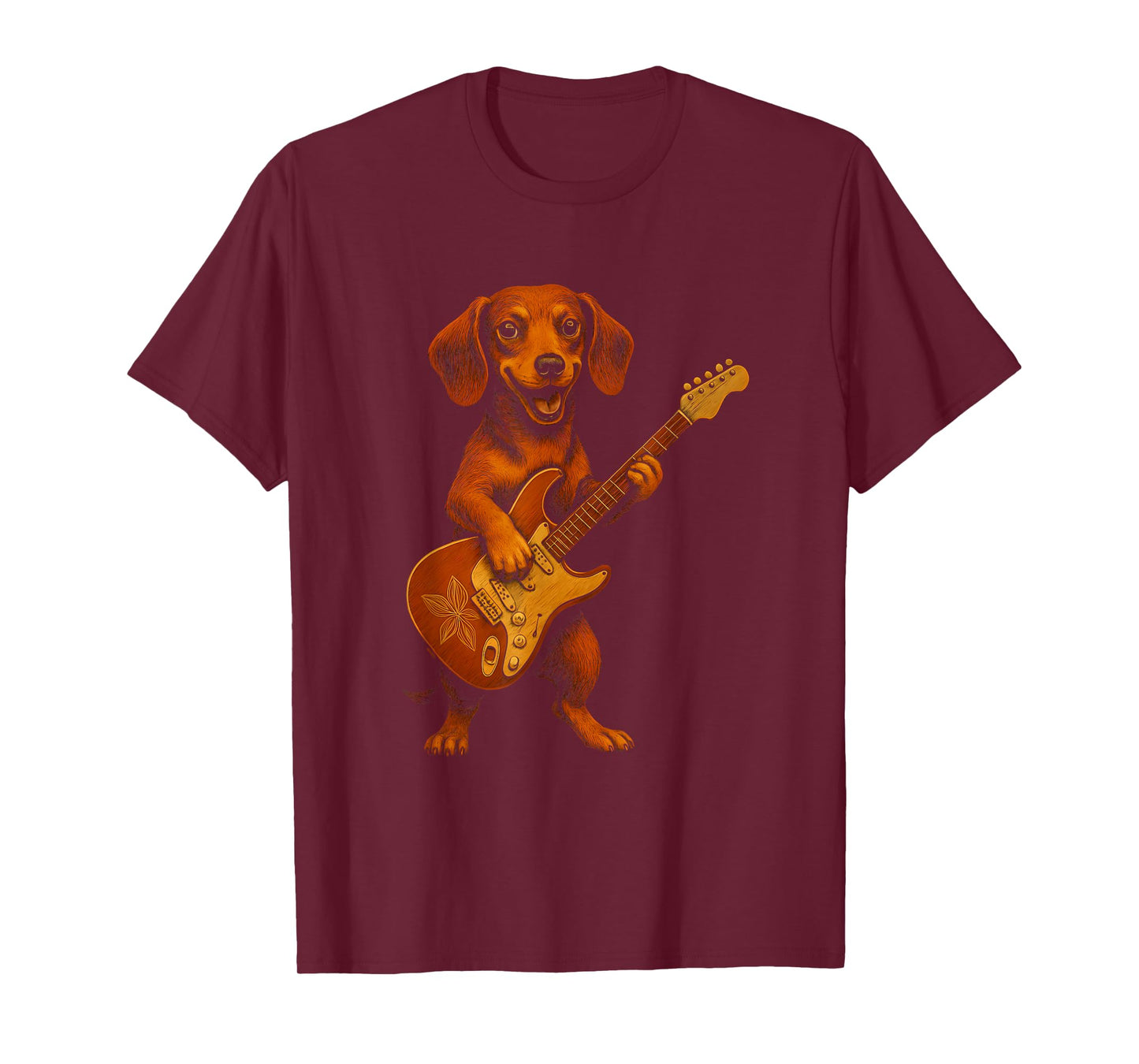 Dachshund Playing Electric Guitar T-Shirt