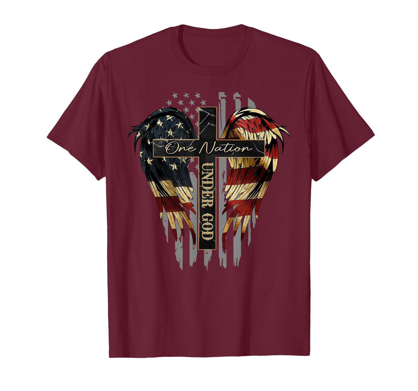One Nation Under God Cross Wings – Patriotic Christian Gift T-Shirt