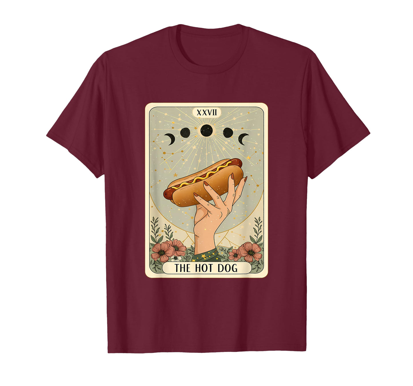 The Hot Dog Tarot Card Funny Mystic Food Humor Graphic T-Shirt for Men Women Kids