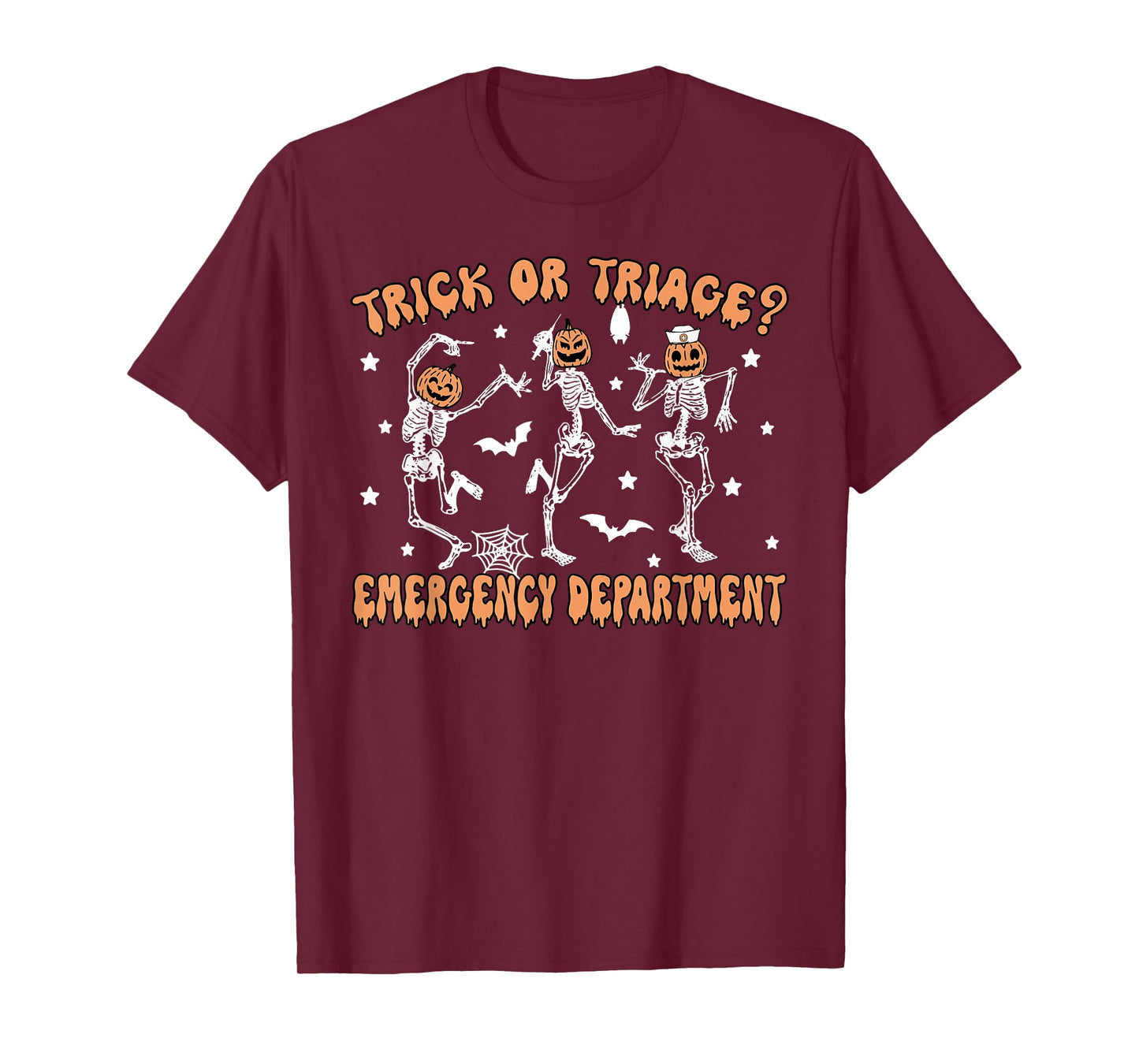 Trick Or Triage Emergency Department ER Skeleton Halloween T-Shirt