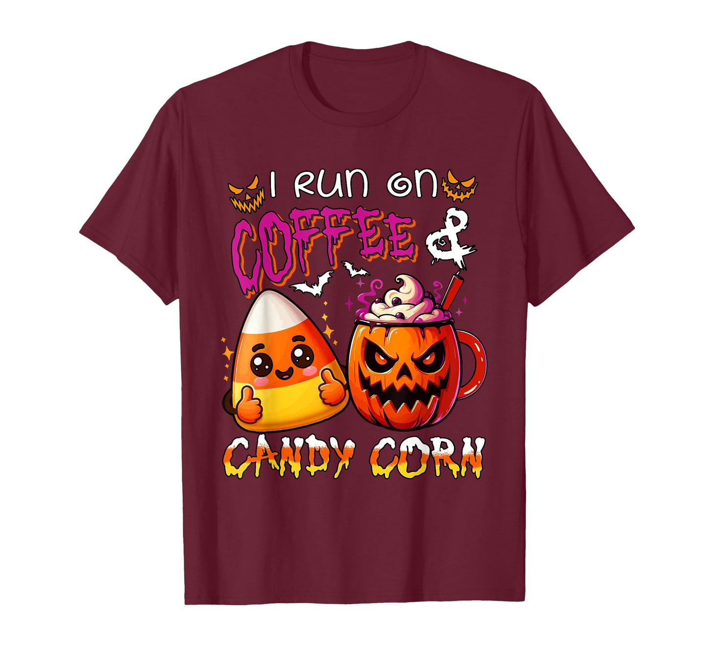 I Run On Candy Corn And Coffee Halloween Costume Food Lover T-Shirt