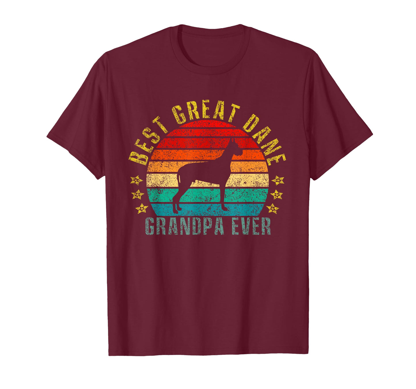 Best Great Dane Grandpa Ever Funny Retro T-Shirt