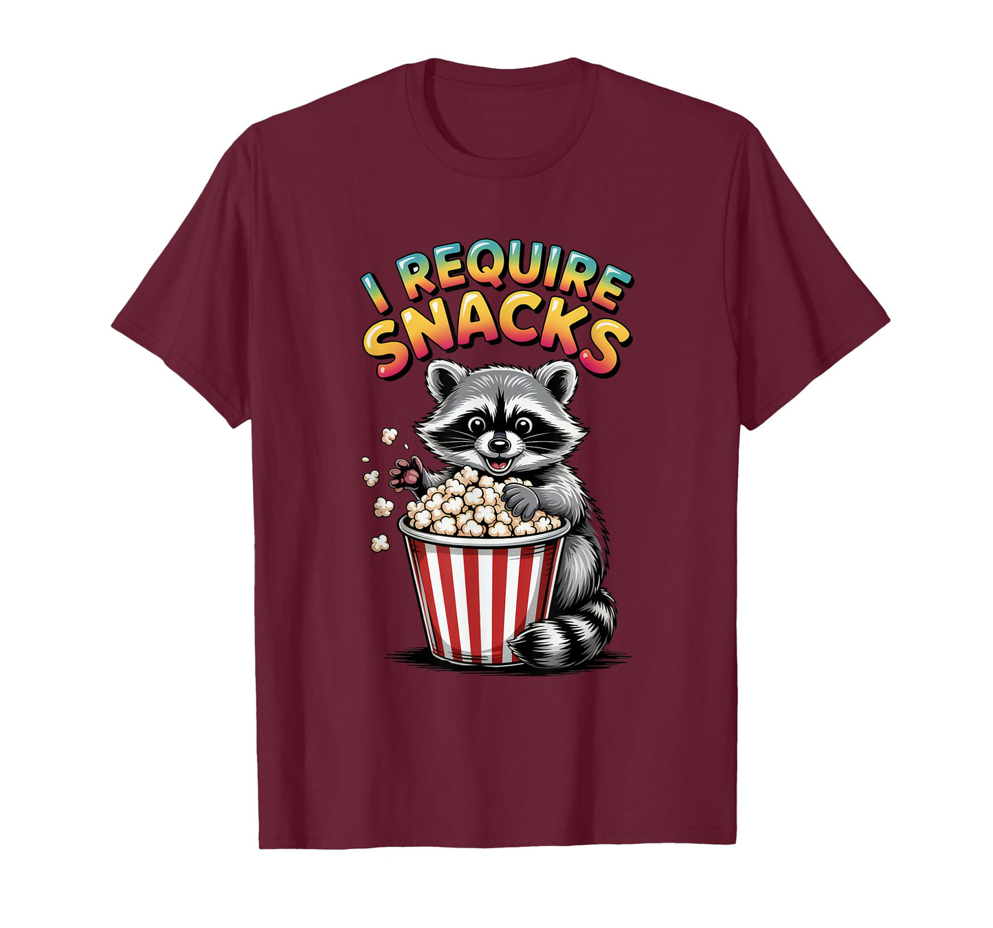 I Require Snacks Raccoon Shirt Funny Christmas Men Women T-Shirt