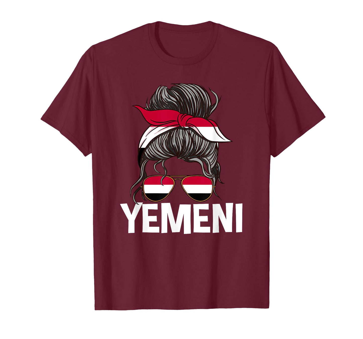 Yemeni Girl Messy Hair Bun Proud Yemen Women Wear T-Shirt