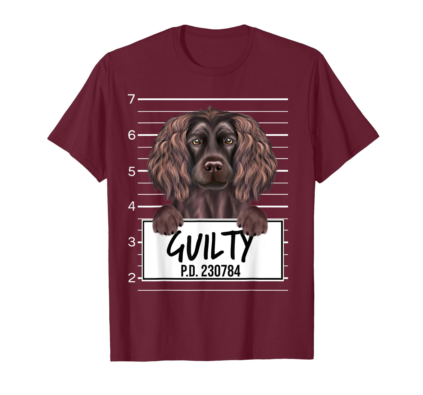 Funny Boykin Spaniel Mugshot Guilty Dog T-Shirt