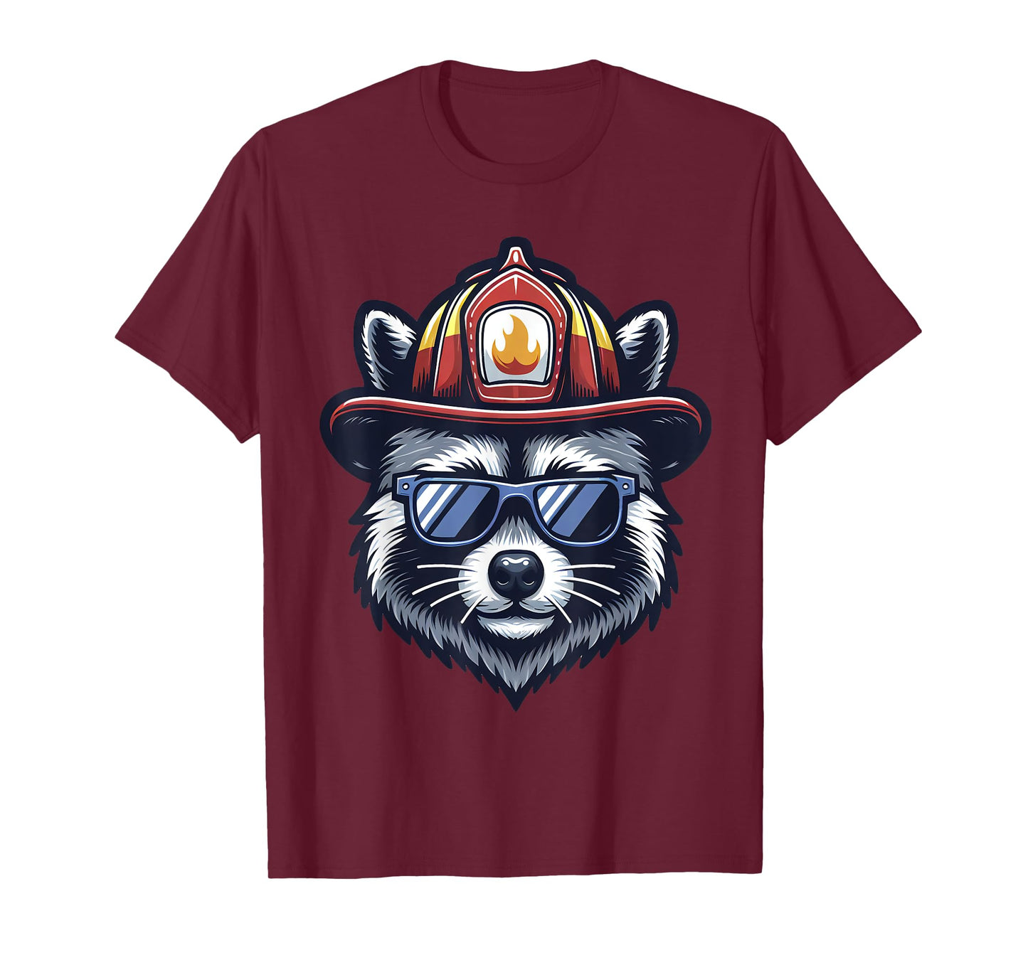Firefighter Raccoon Funny Fire department T-Shirt