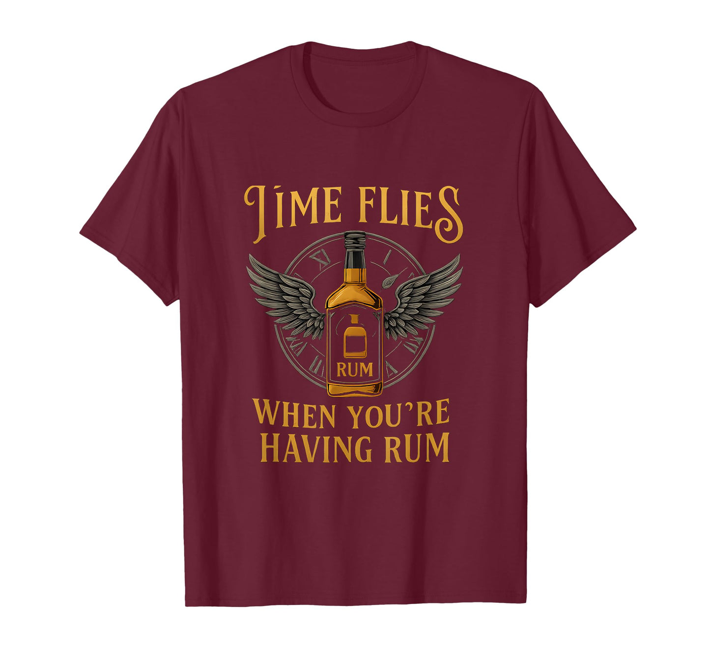 Time Flies When You’re Having Rum Clock Design T-Shirt