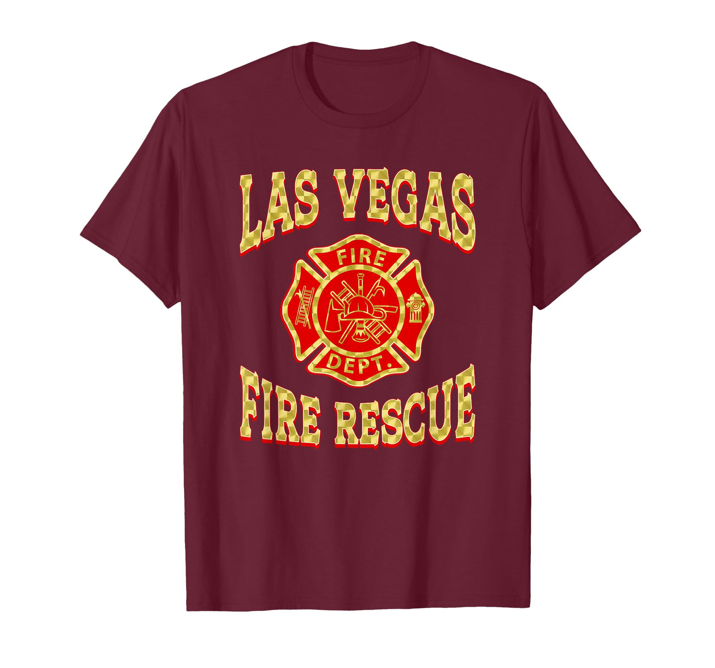 Retro Las Vegas Fire Department Flag Nevada Firefighter T-Shirt