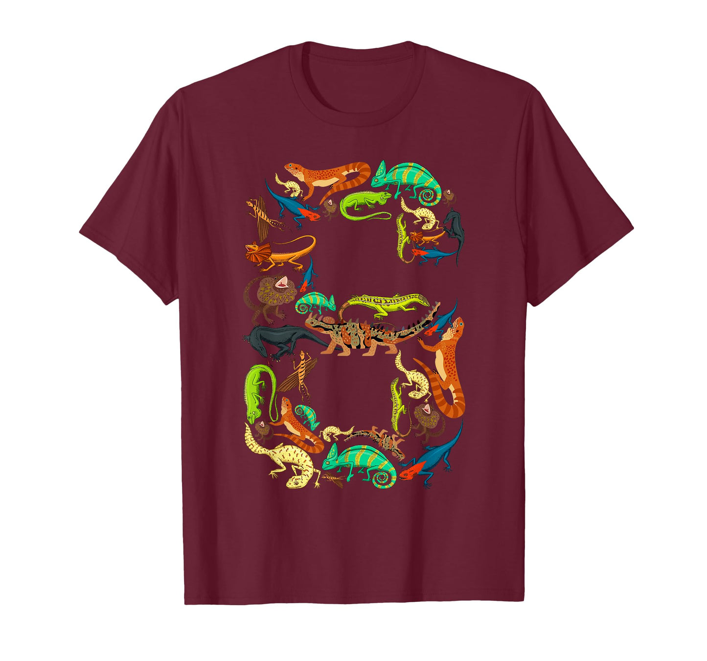 Kids 6th Birthday Reptiles Lizards Theme 6 Year Old Boys T-Shirt