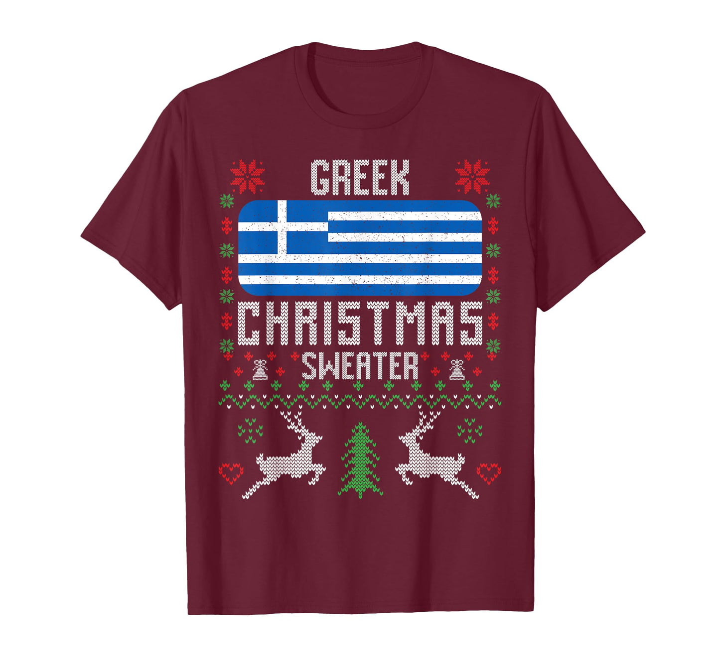 Greece Flag Greek Christmas Sweater T-Shirt