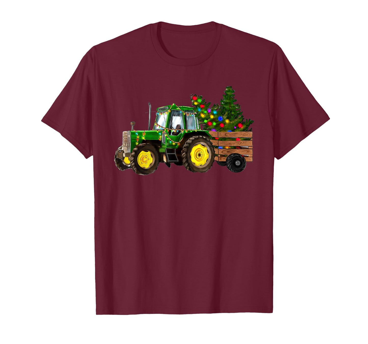 Green Christmas Farm Tractor Lover Funny Pine Tree Costume T-Shirt