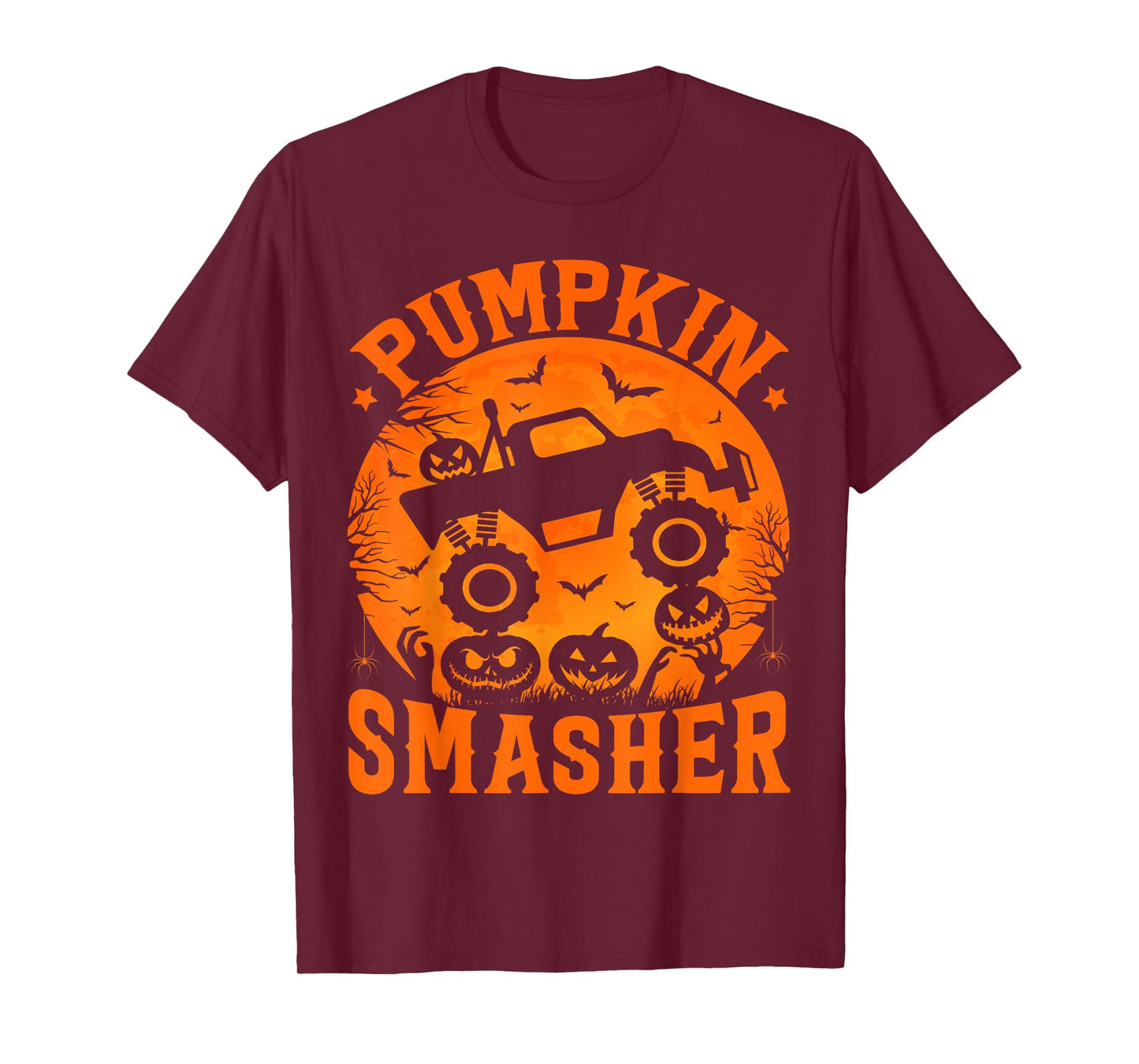 Pumpkin Smasher Halloween Kids Monster Truck Halloween Boy T-Shirt
