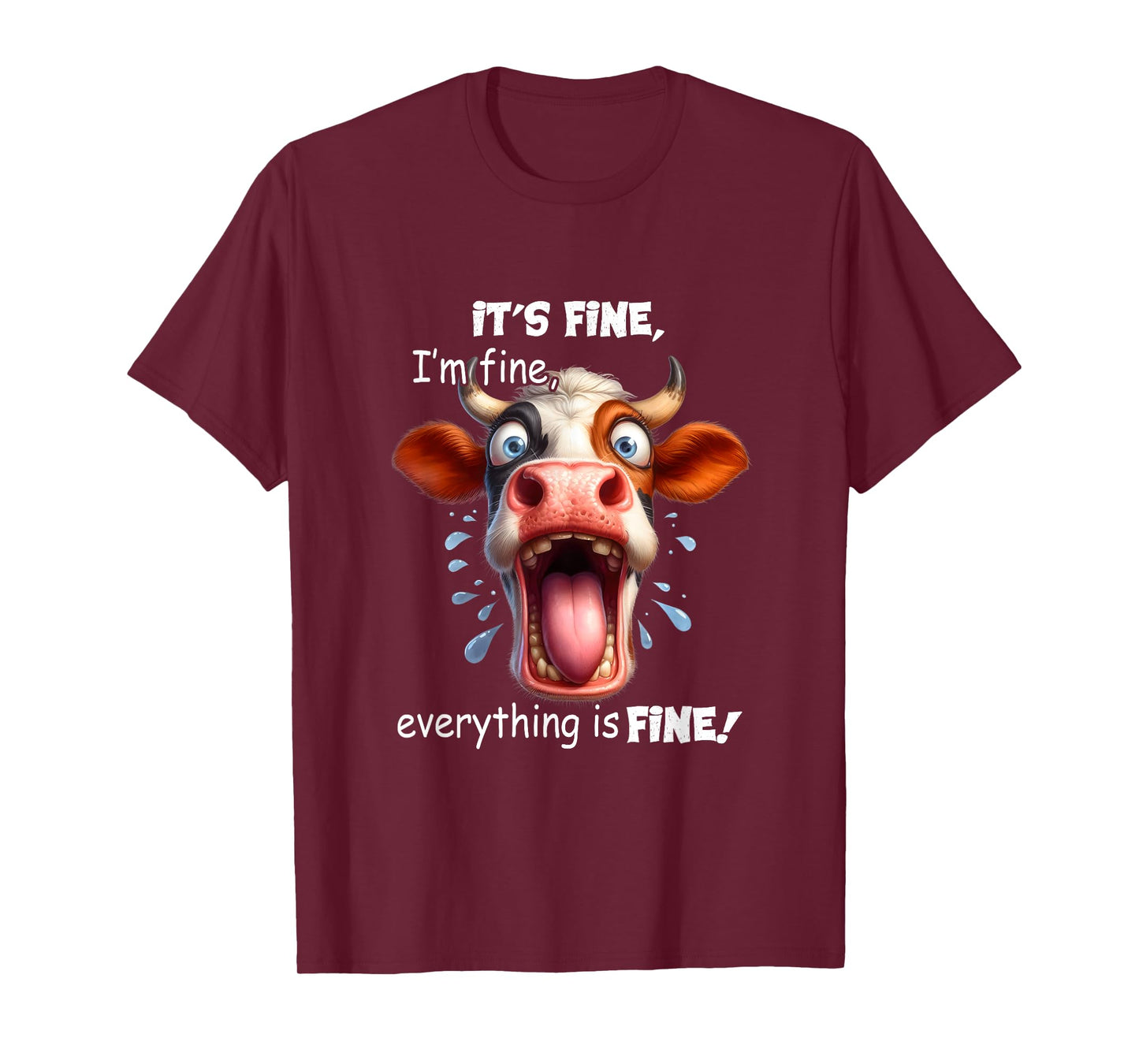 Funny Cow It's Fine I'm Fine Everything Is Fine T-Shirt