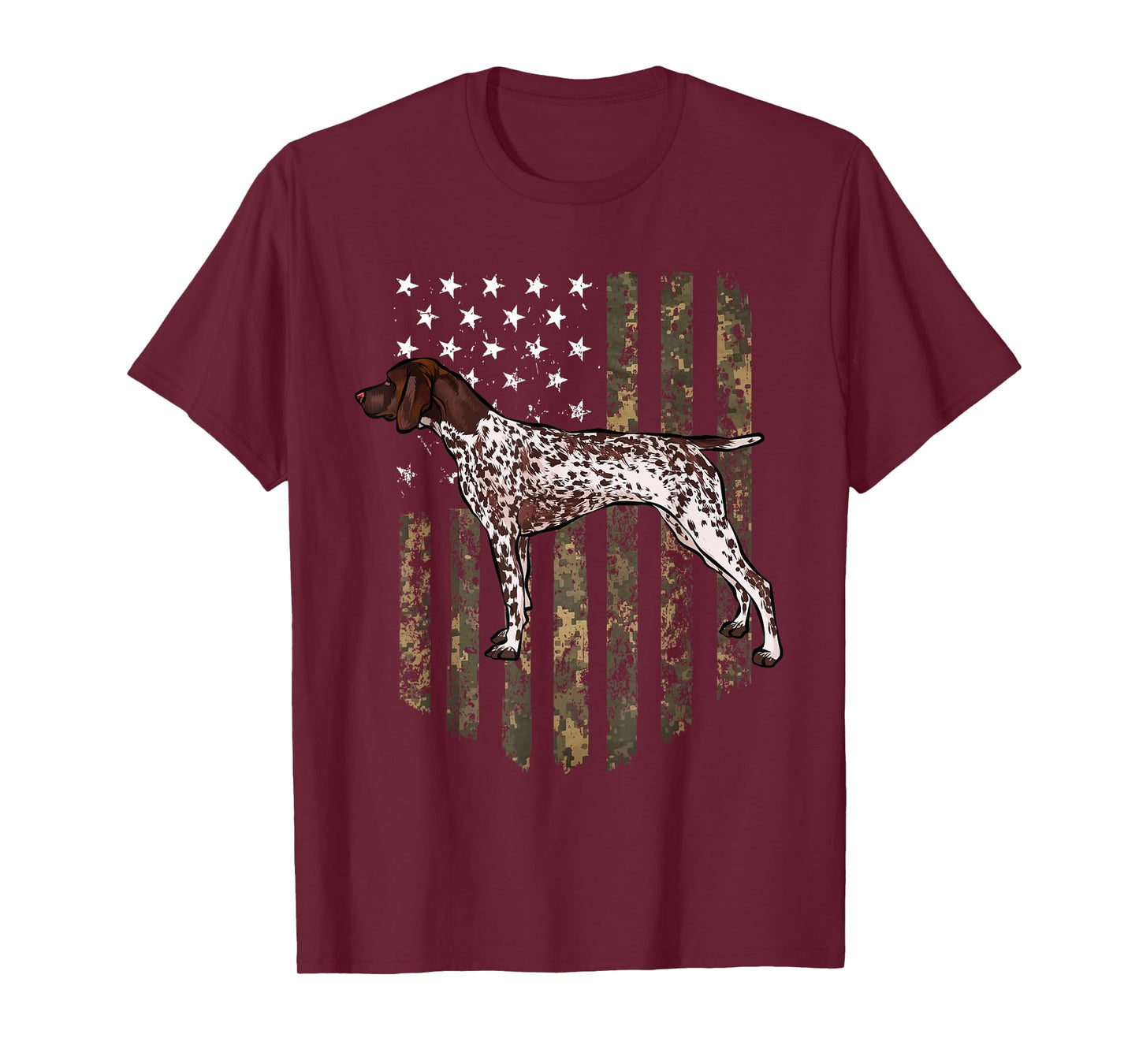Camo American Flag German Shorthaired Pointer 4th of July T-Shirt