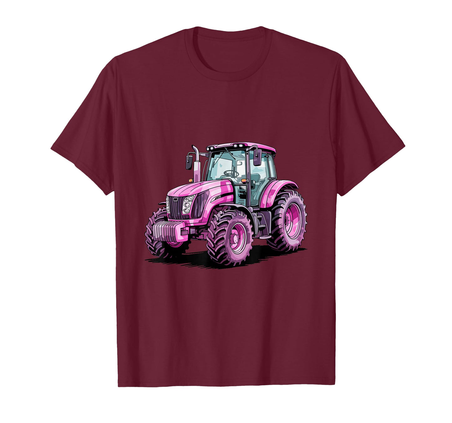 Watercolor Pink Tractor Farm Farmer Girl Women T-Shirt