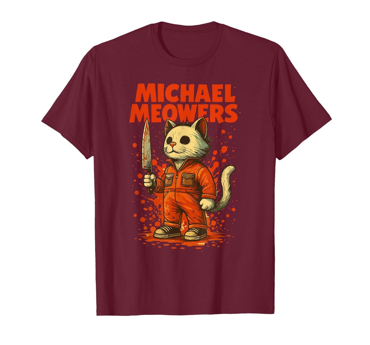 Michael Meowers Funny Horror Cat Halloween Scary Cat Lover T-Shirt