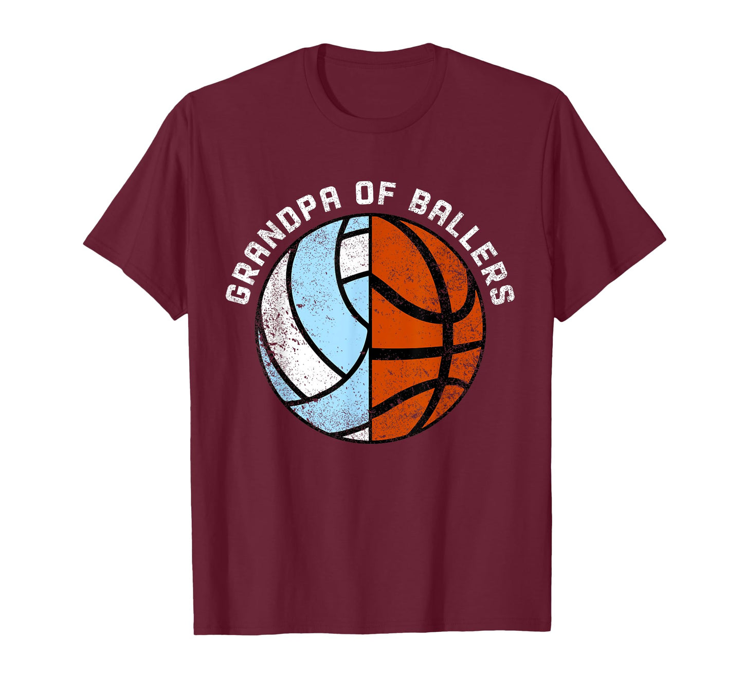 Grandpa Of Ballers Funny Volleyball Basketball Grandpa T-Shirt