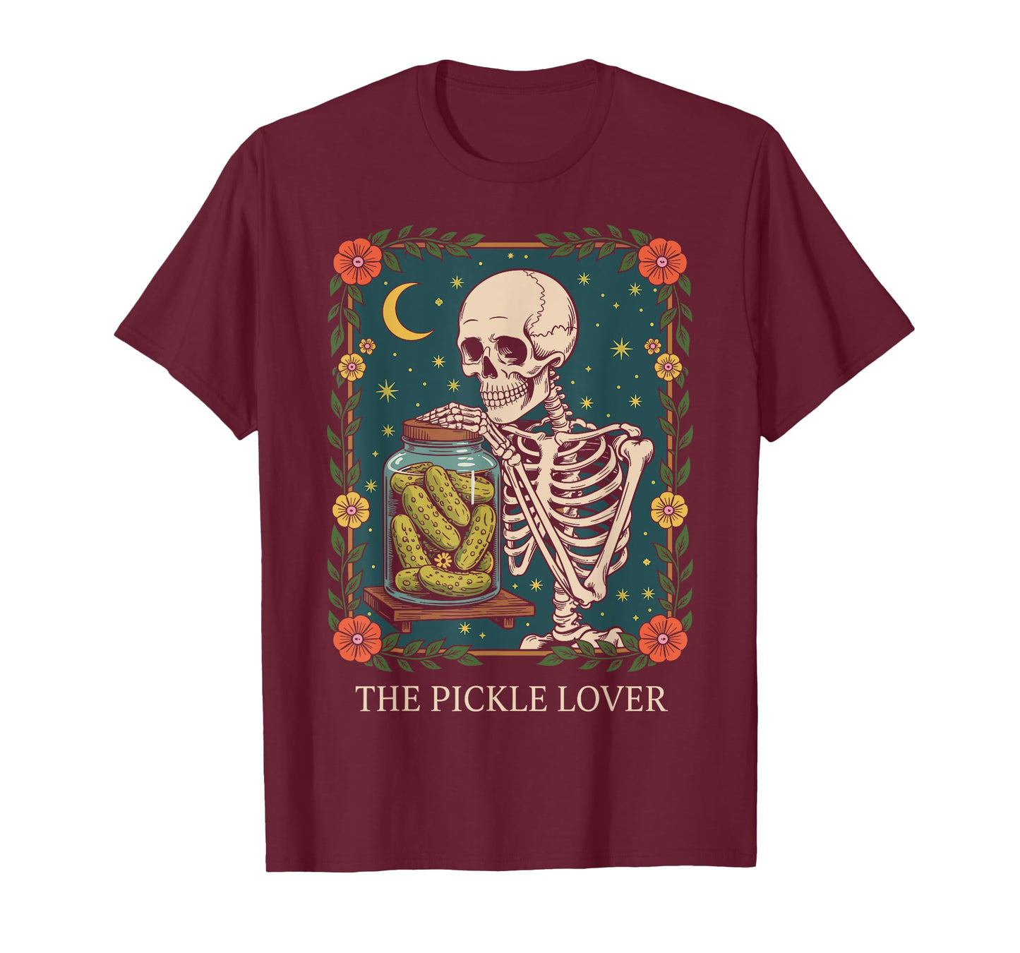 The Pickle Lover Tarot Card Skeleton T-Shirt