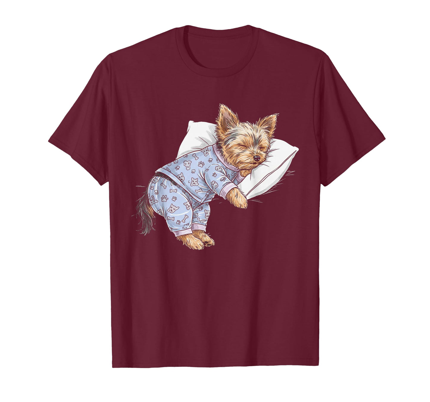 Funny Sleepy Yorkshire Terrier Pajama Men Women Kids Yorkie T-Shirt