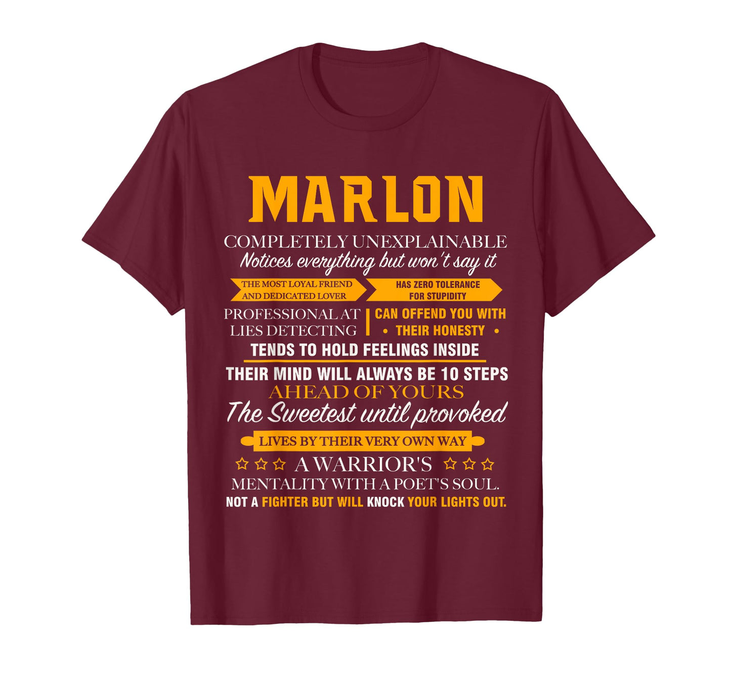 MARLON completely unexplainable name shirt father's day 7 T-Shirt