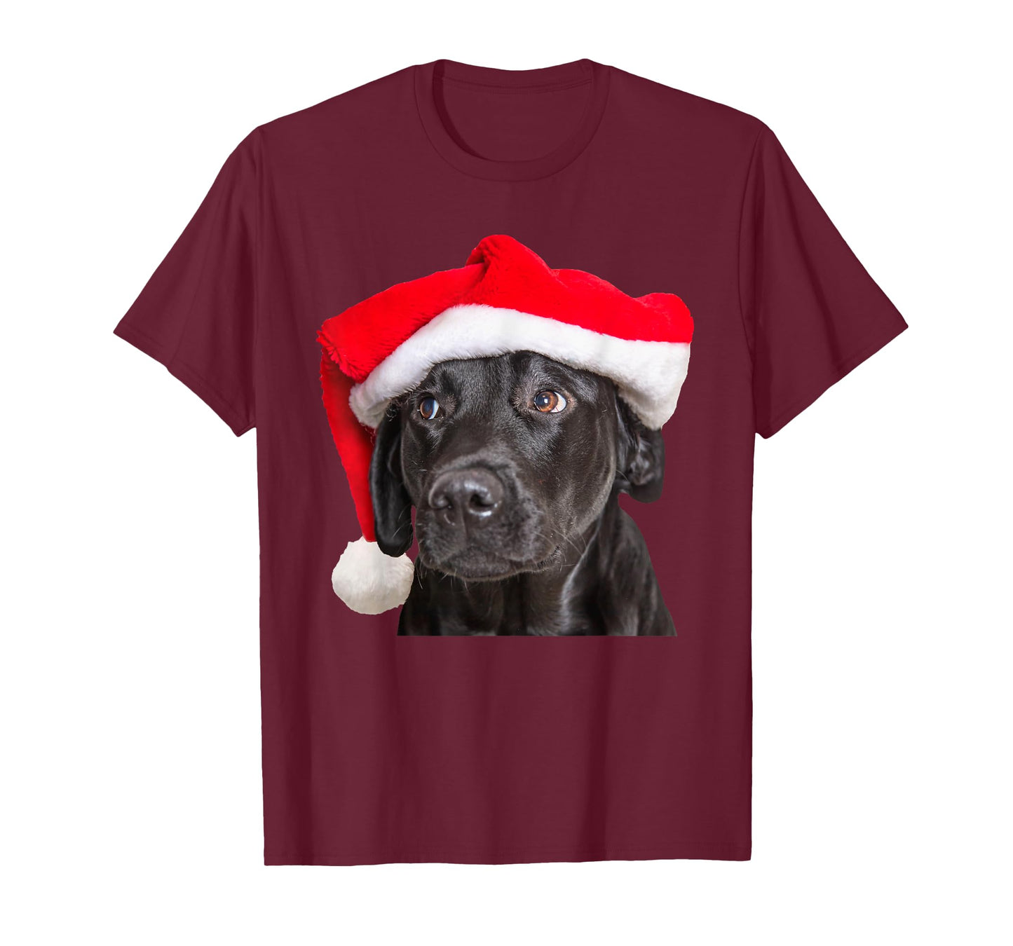 Cute Black Lab Santa Hat Christmas Dog Labrador Retriever T-Shirt for Men Women Kids