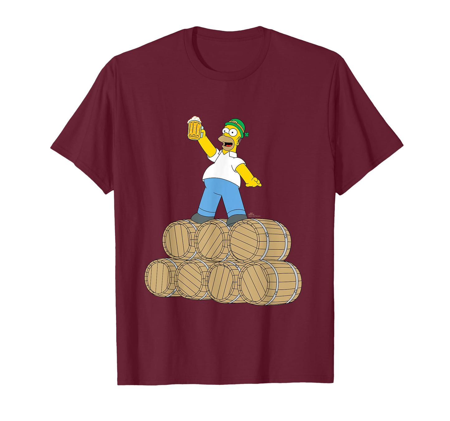 NEW The Simpsons St. Patrick's Day Homer Duff Beer Barrels T-Shirt