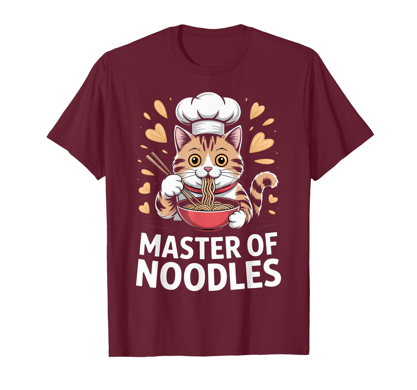 Master of Noodles Cute Chef Cat Ramen Bowl Kawaii T-Shirt