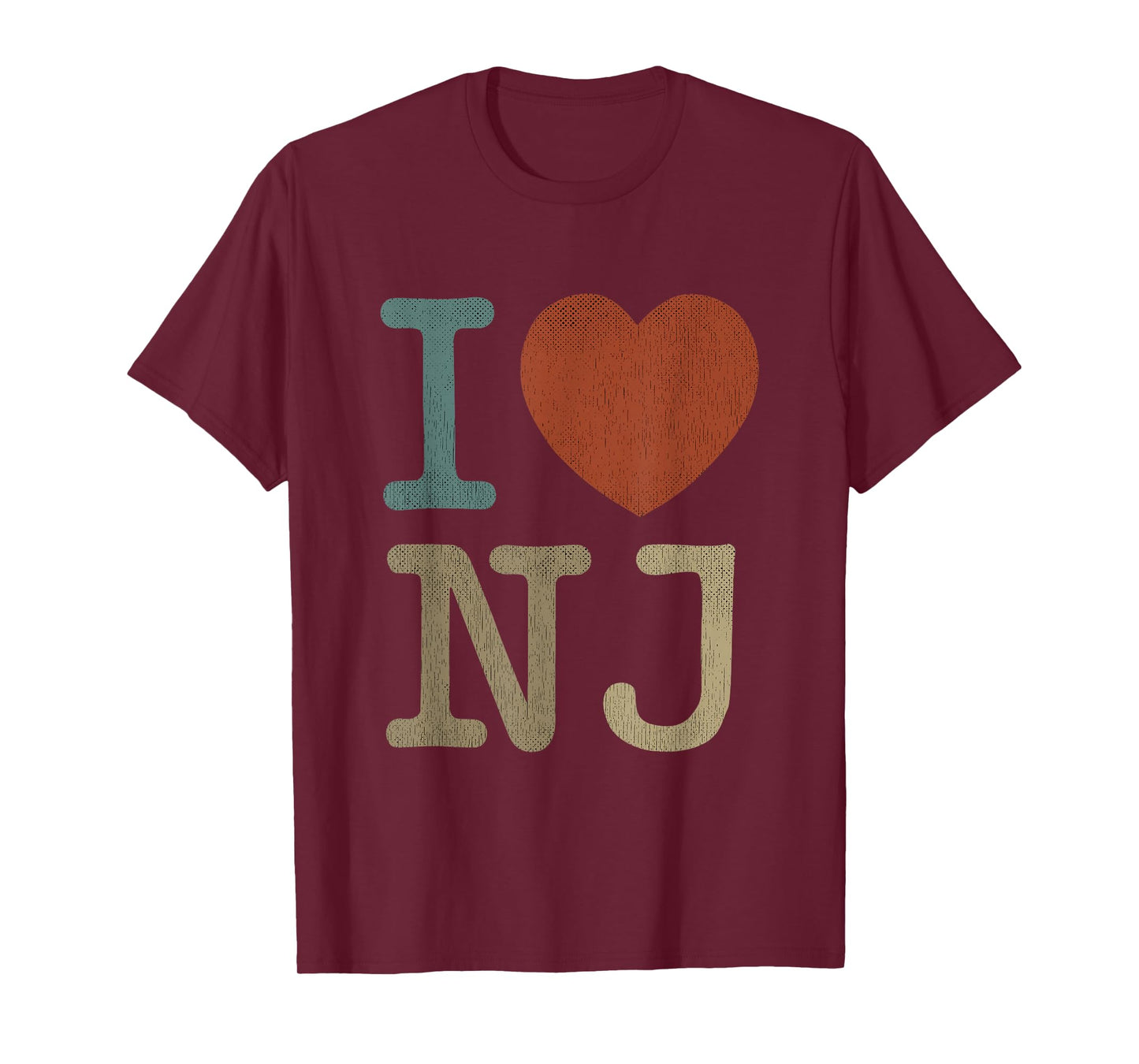 Retro I Love NJ Tshirt Souvenir I Heart New Jersey T-Shirt