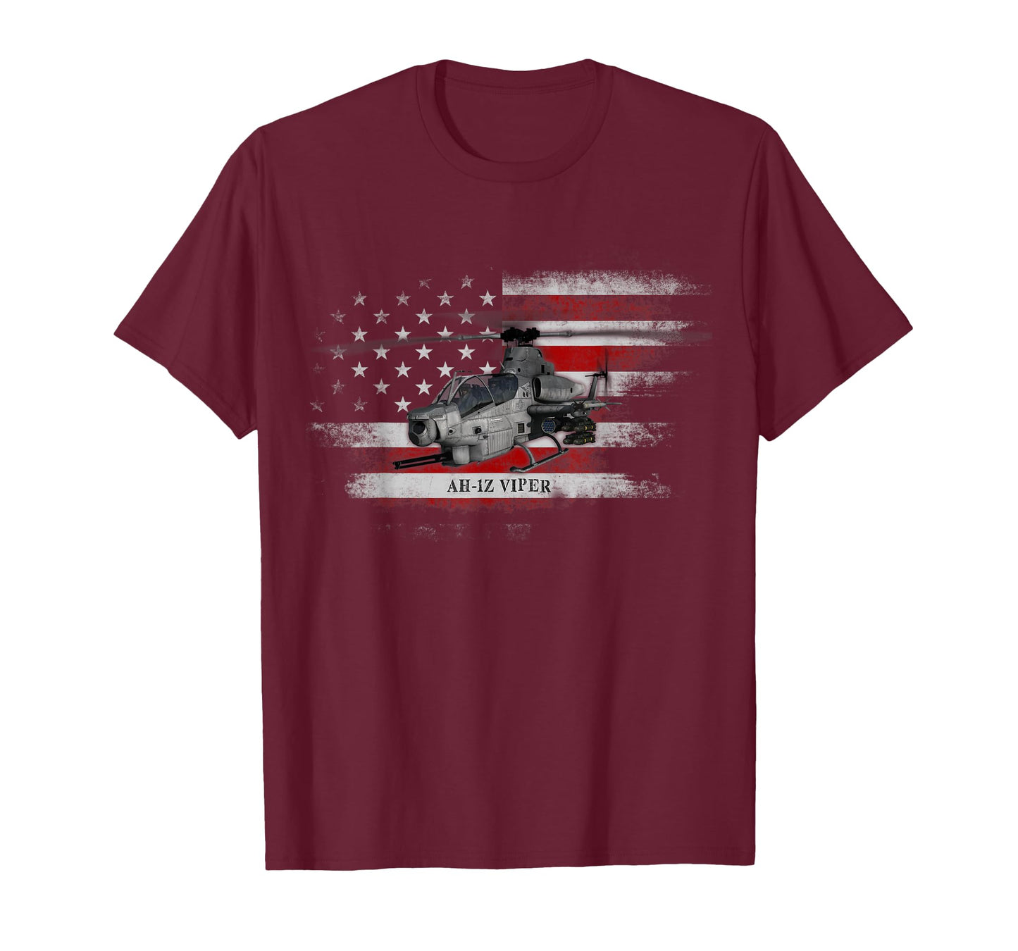 AH-1Z Viper Helicopter USA Flag Helicopter Pilot Gifts Mens T-Shirt