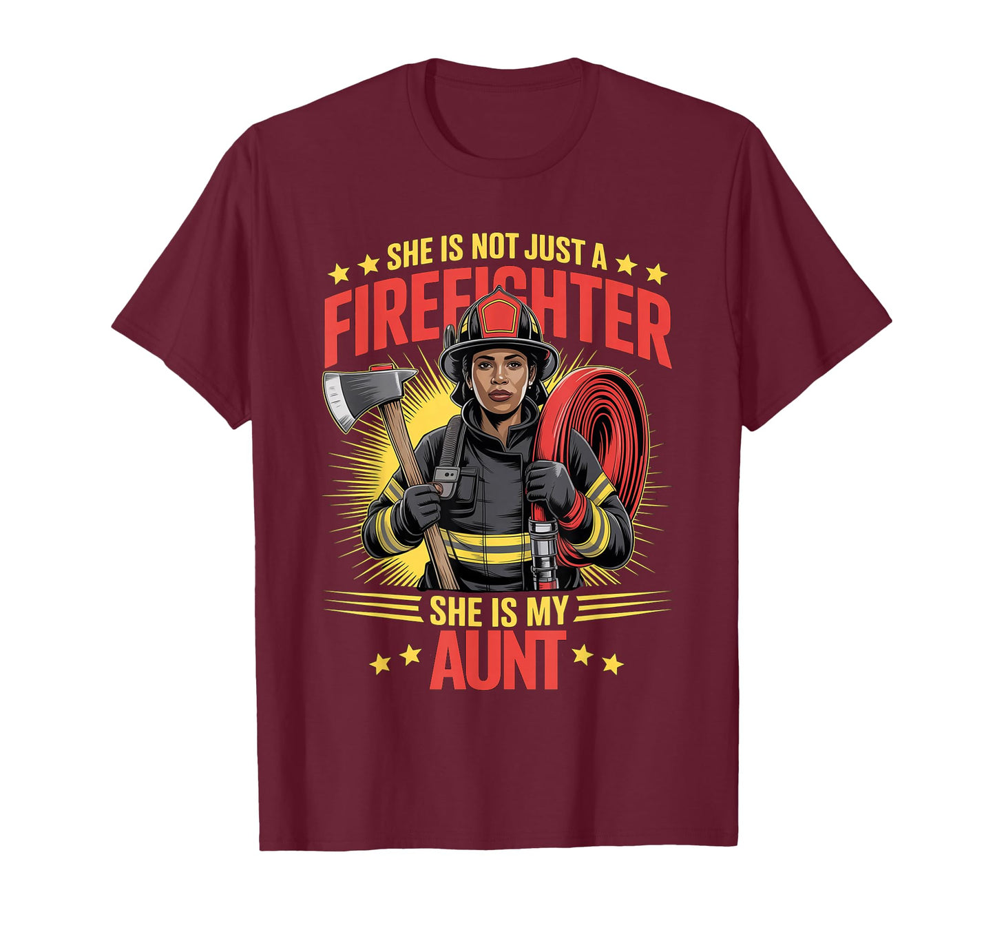 Black Woman Firefighter Aunt TiTi Auntie Black Graduation T-Shirt