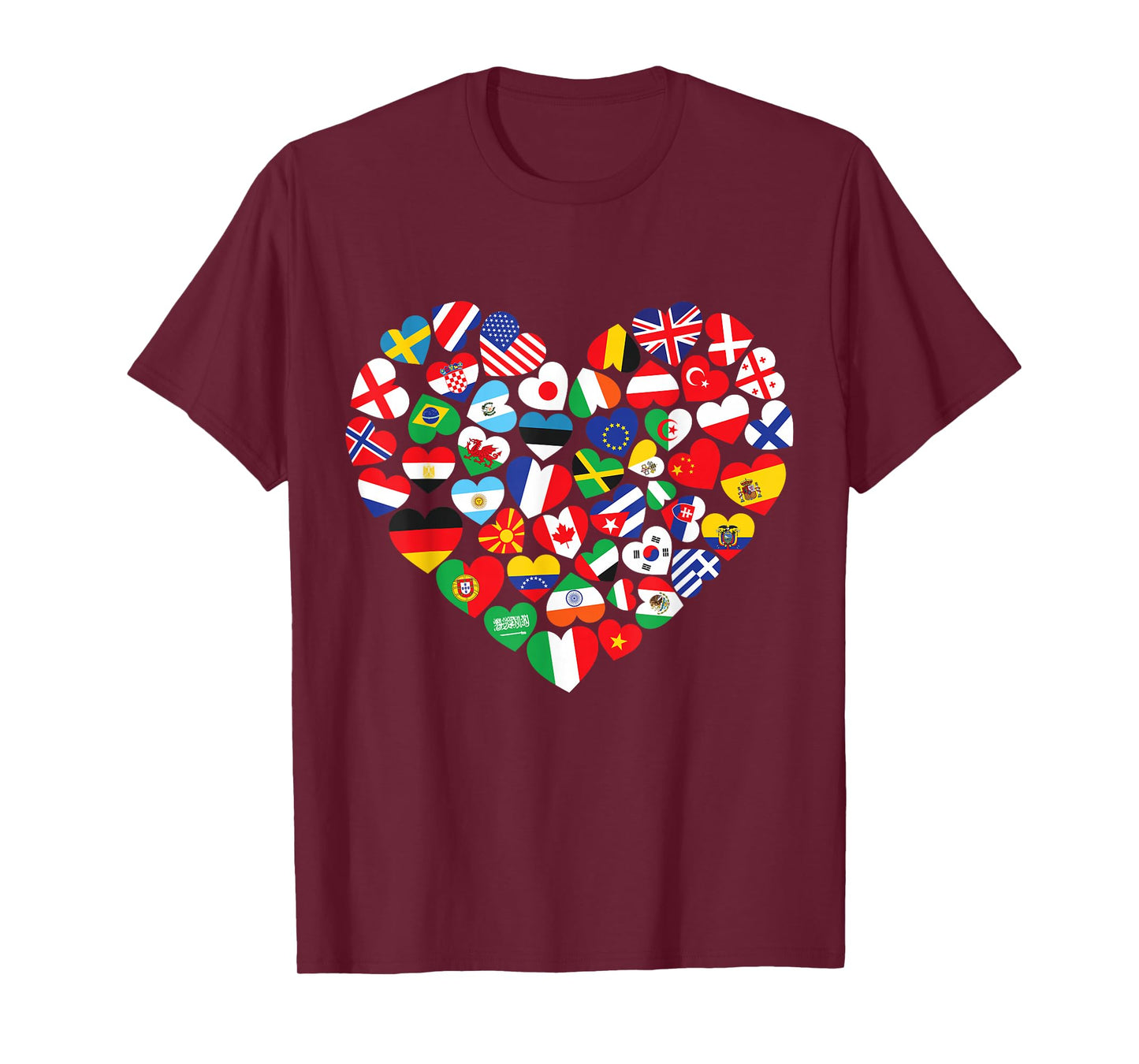 Flags of Countries of the World international flag heart T-Shirt