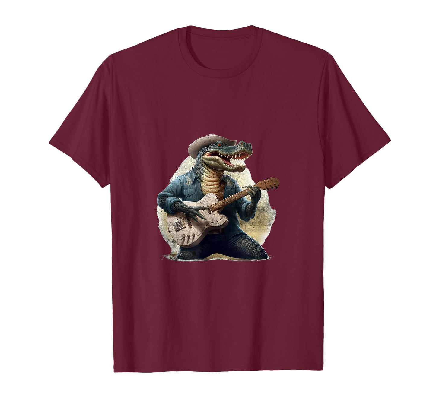 Funny Gator Alligator Playing Guitar Cowboy Country Music T-Shirt