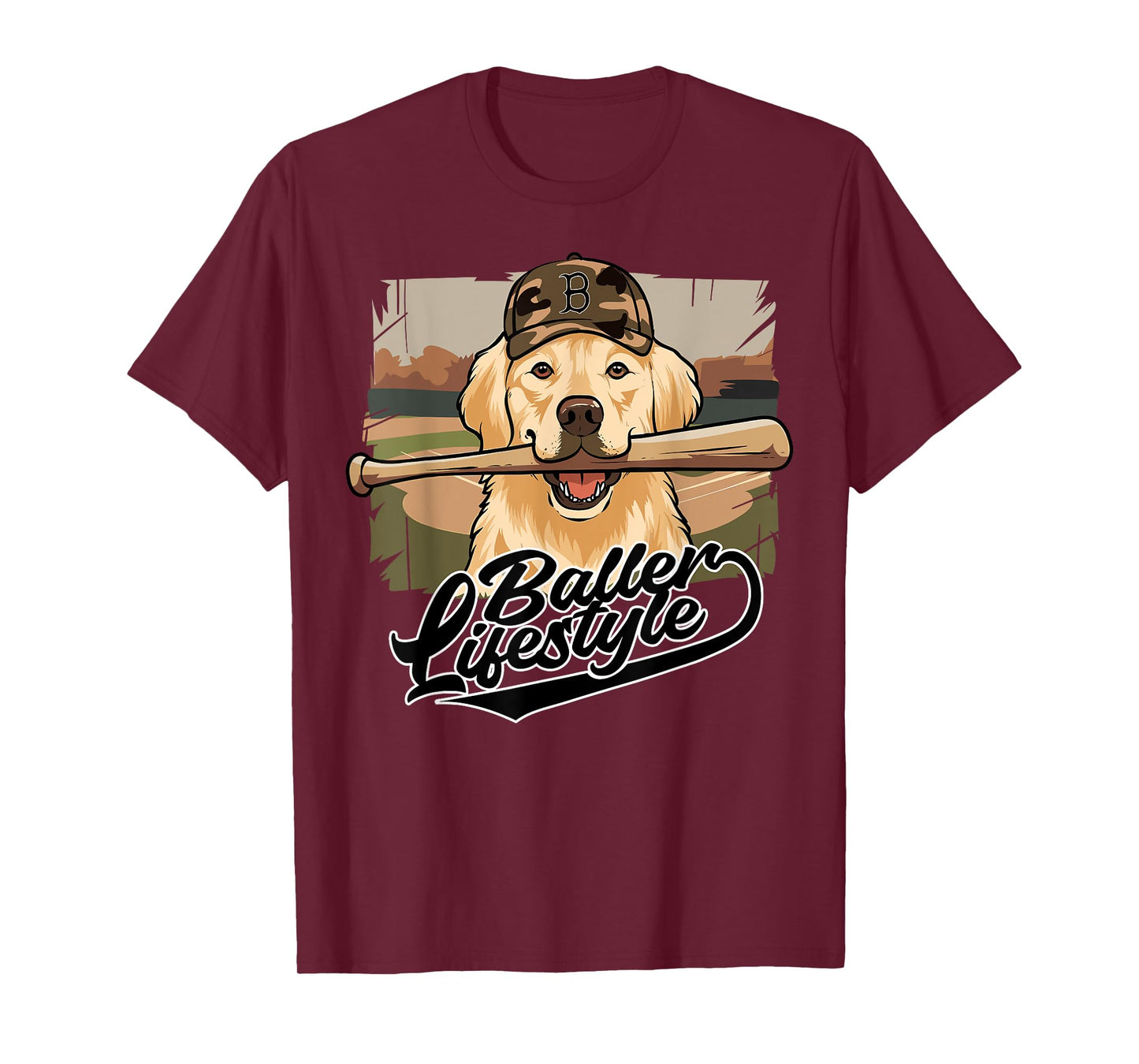 Golden Retrieve Dog Baseball Lifestyle Ice Cream Drip Boy T-Shirt