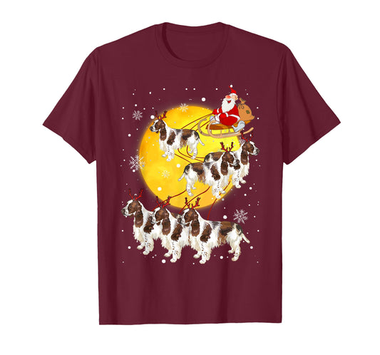 English Springer Spaniel Reindeer Christmas Dog Lover Gifts T-Shirt