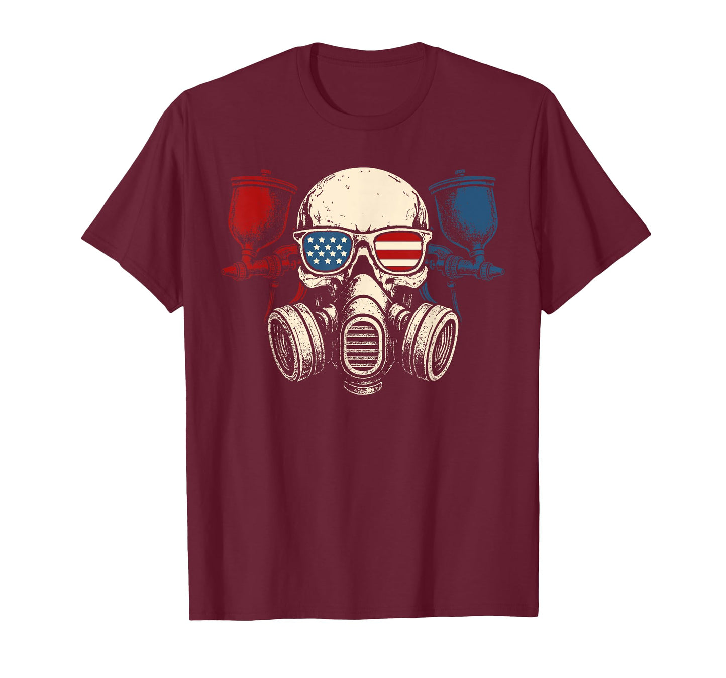 Skull Spray Paint Patriotic Automotive Car Painter T-Shirt