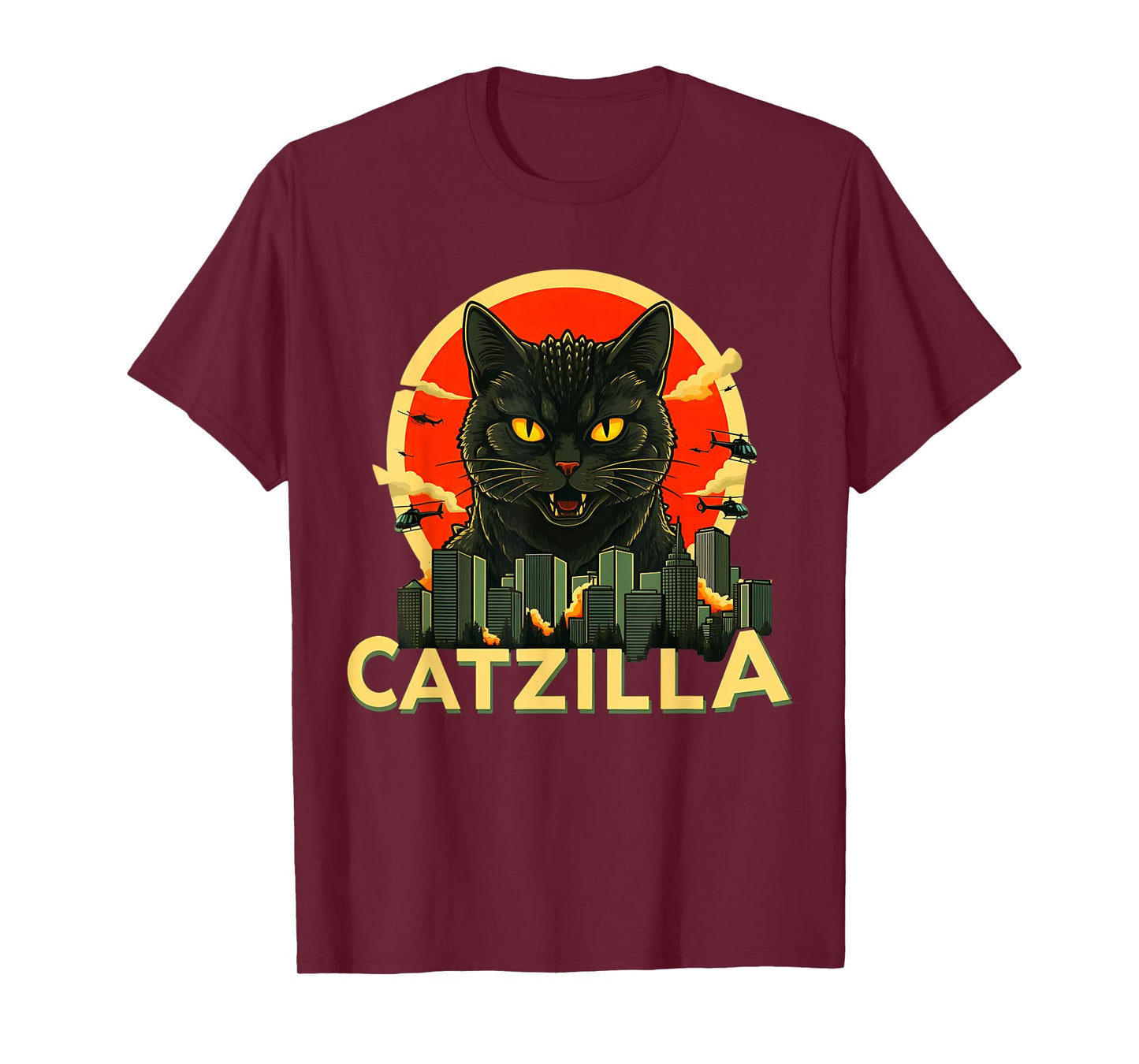 Catzilla Cat Japanese Art Funny Cat Gifts For Men Women Kids T-Shirt