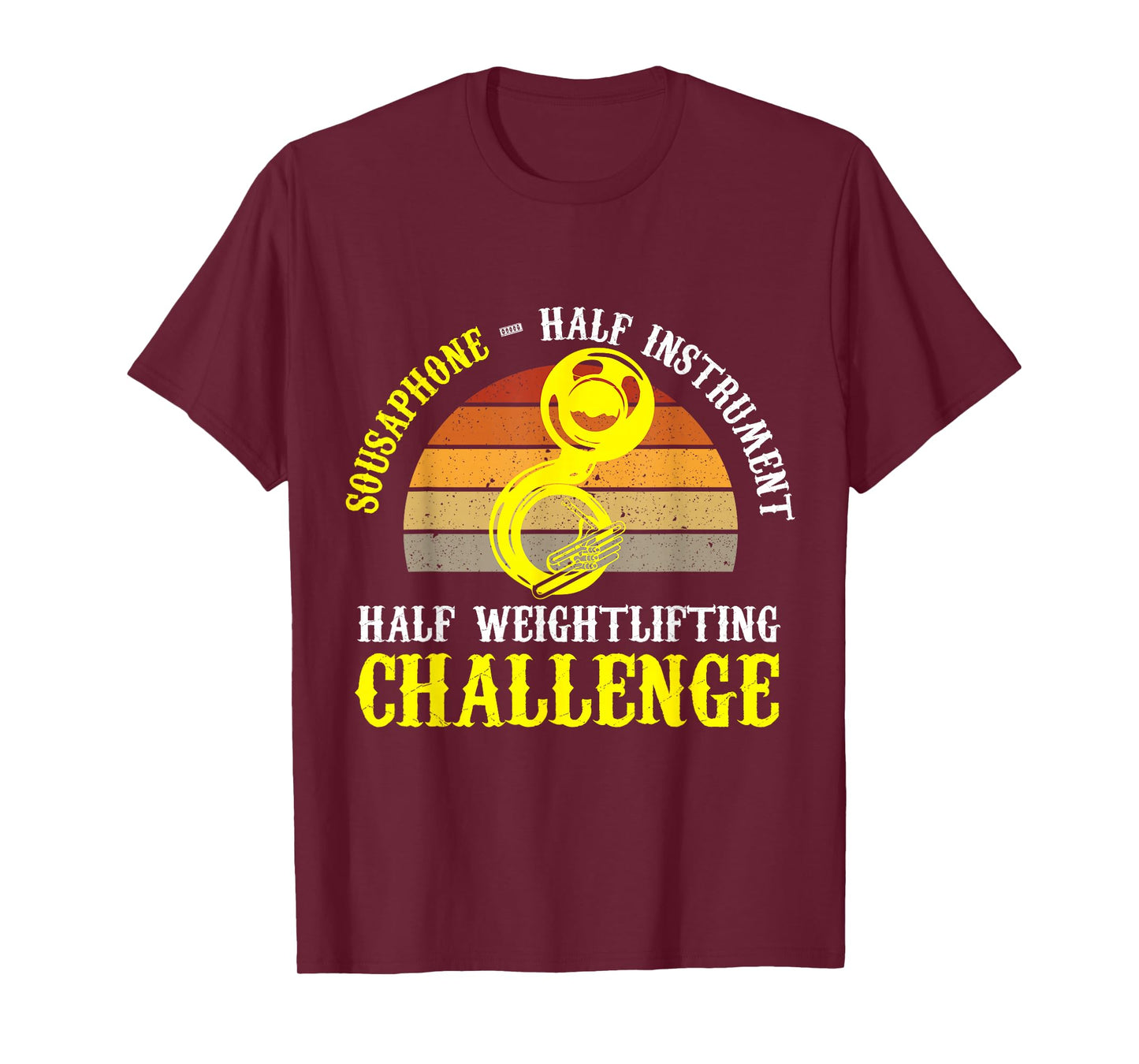 Sousaphone Half Instrument Half Weightlifting Challenge T-Shirt