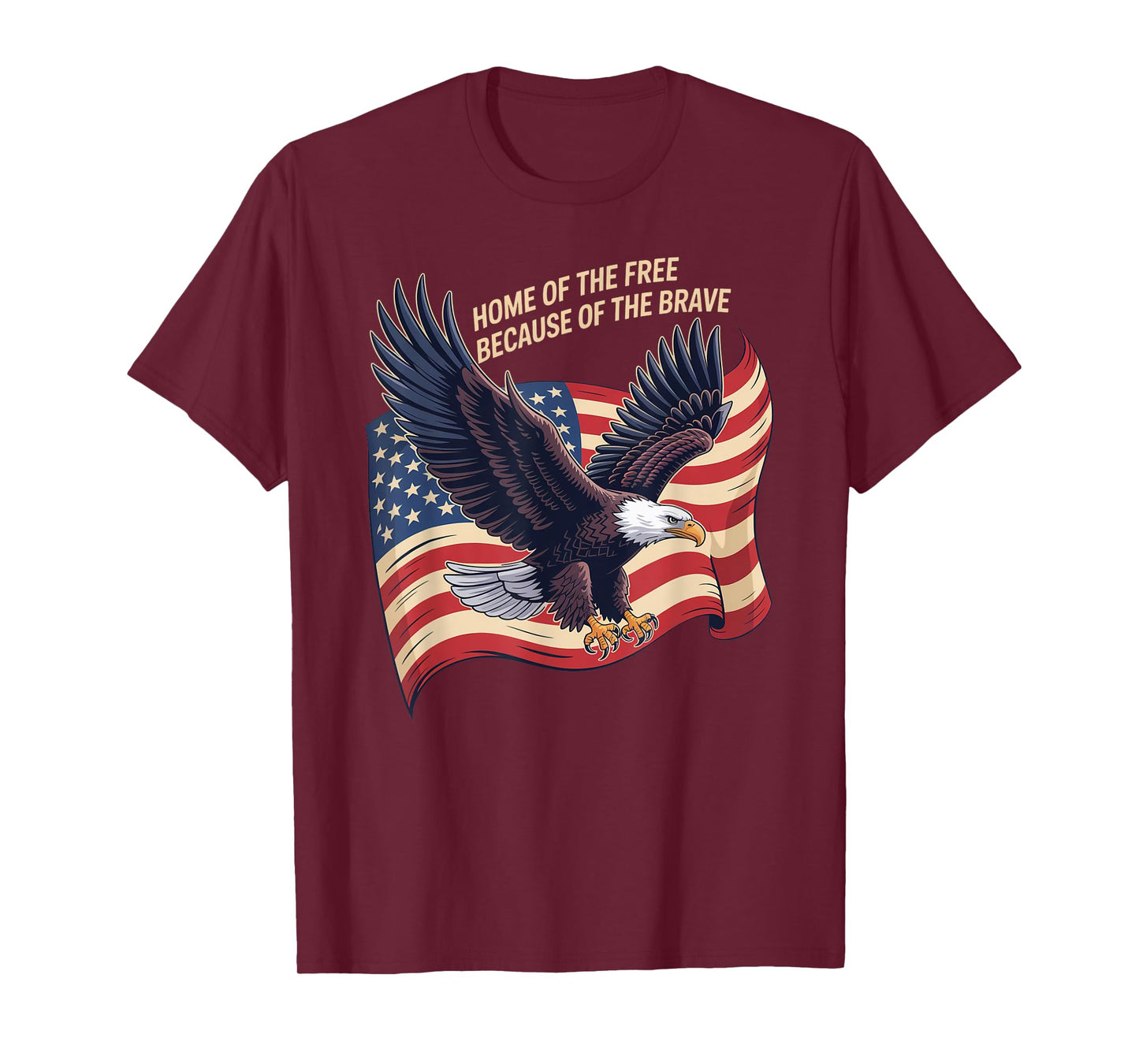 Home of the Free Because of the Brave Eagle Veteran Day T-Shirt