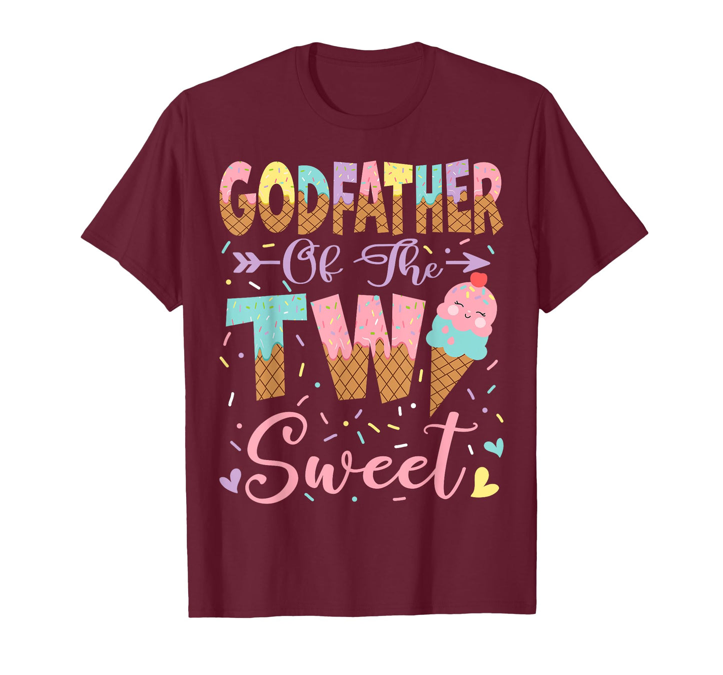 GodFather Of The Two Sweet 2Nd Birthday Summer Ice Cream T-Shirt