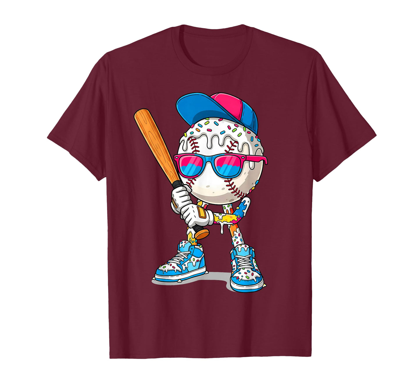 Funny Football Drip for Boys Kids Youth Dripping Ice Cream T-Shirt