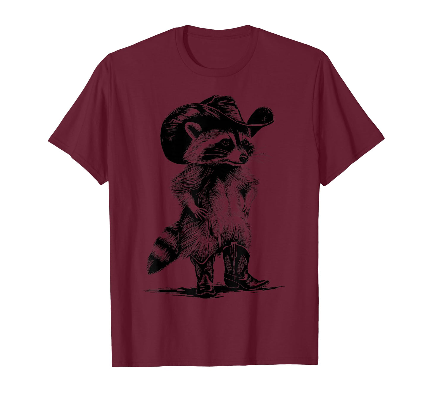 Funny Raccoon Lover Cowboy Cowgirl Western Howdy T-Shirt - Unisex-Adults & Kids - Grey - Small - Short Sleeve - Cotton - Classic Fit - Vintage Modern - Raccoon - Animals - Cartoon - T-Shirt