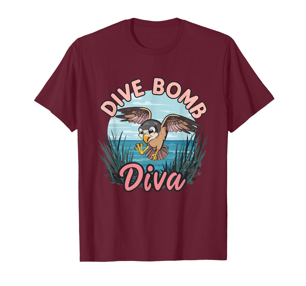 Falcon Dive Bomb Diva Hilarious Bird Pun T-Shirt